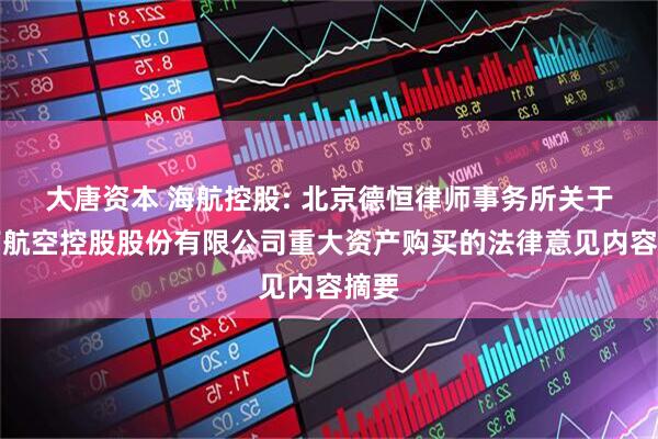 大唐资本 海航控股: 北京德恒律师事务所关于海南航空控股股份有限公司重大资产购买的法律意见内容摘要